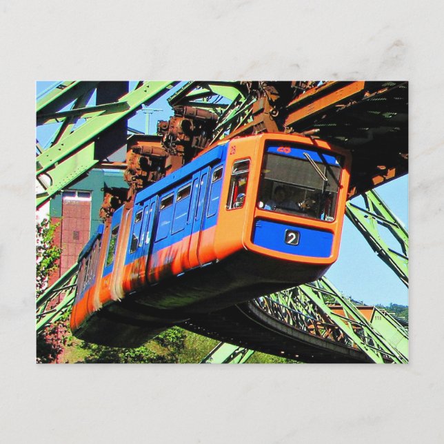 Cartão Postal Wuppertal Schwebebahn em Elberfeld (Frente)