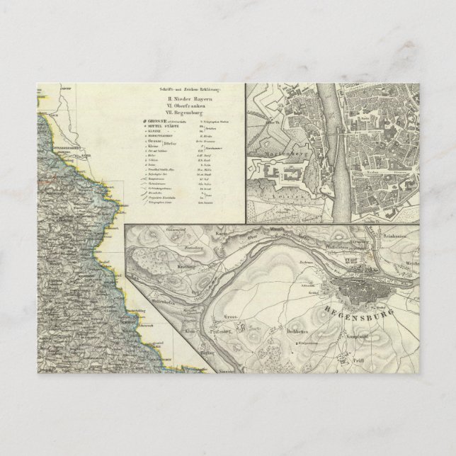 Cartão Postal Wurzburg, Baviera, Regensburg (Frente)