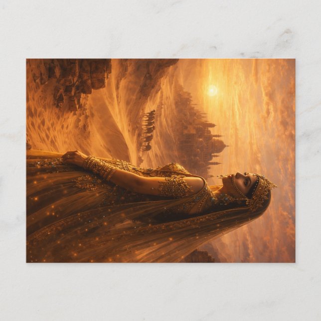 Cartão Postal Wüstenprinzessin im Abendrot (Frente)