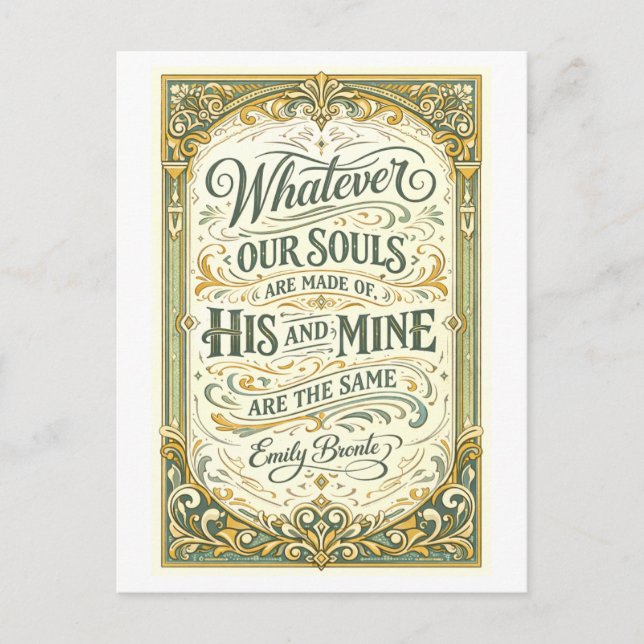 Cartão Postal Wuthering Heights Bronte Quote (Frente)