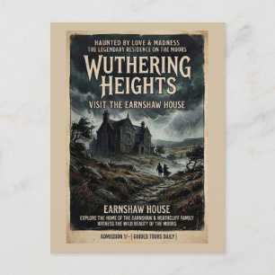 Cartão Postal Wuthering Heights Pântano Gótico Vintage Viagem