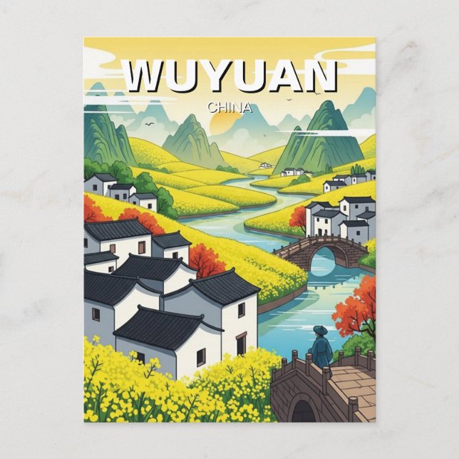 Cartão Postal Wuyuan Jiangxi china Viagem (Frente)
