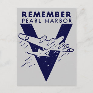 Cartão Postal WWII Blue Lembra Pearl Harbor