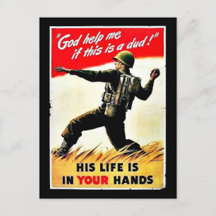 Cartão Postal Wwii Em Suas Mãos