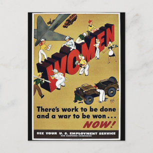 Cartão Postal Wwii Women