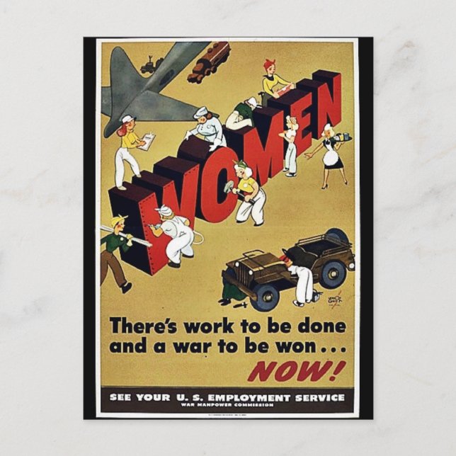 Cartão Postal Wwii Women (Frente)