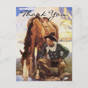 Cartão Postal Wyeth está bebendo seu cavalo