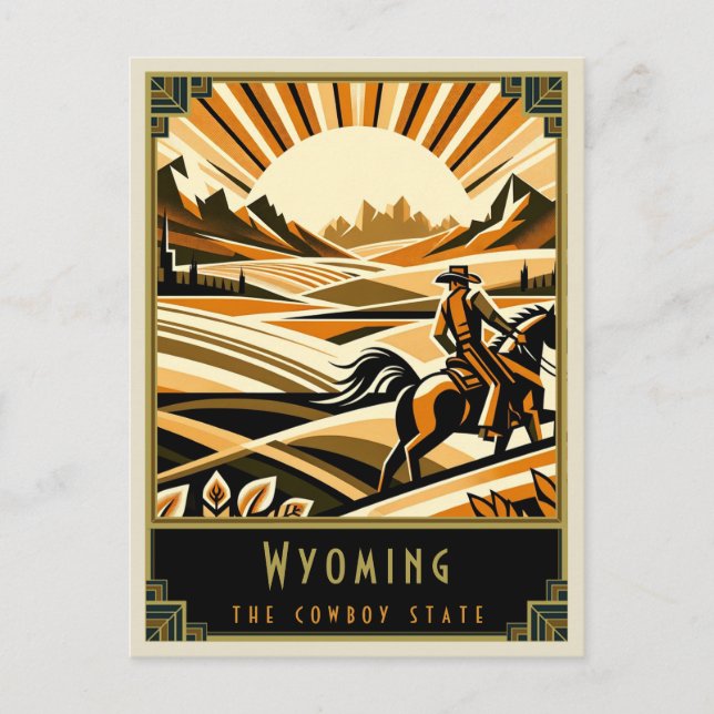 Cartão Postal Wyoming | Art Deco (Frente)