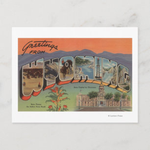 Cartão Postal Wyoming (Capital Estatal/Flor)