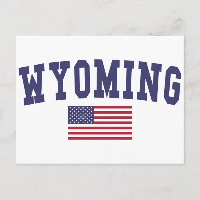 Cartão Postal Wyoming EUA Flag (Frente)