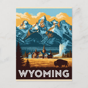Cartão Postal Wyoming EUA Yellowstone Tetons Viagens Ocidentais