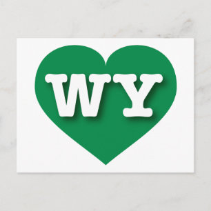 Cartão Postal Wyoming Green Heart - Eu amo o WY