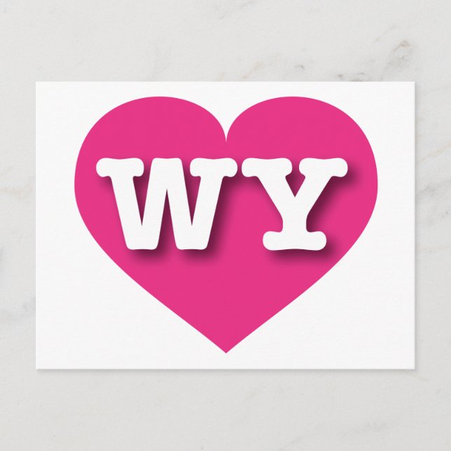 Cartão Postal Wyoming Hot Pink Heart (Frente)