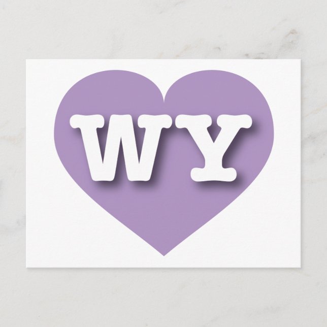 Cartão Postal Wyoming Lavanda Heart - Eu adoro WY (Frente)