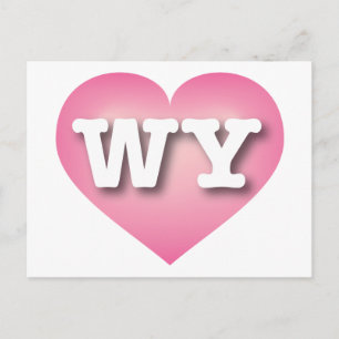 Cartão Postal Wyoming Pink Fade Heart - Eu adoro WY