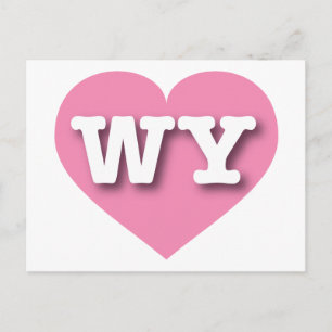 Cartão Postal Wyoming Pink Heart - Eu adoro WY