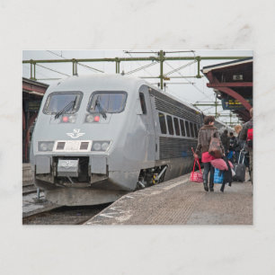 Cartão Postal X - 2000 em Sundsvall. Trem de passageiros de alta