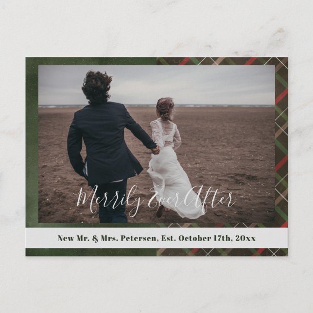 Cartão Postal Xadrez de Natal Merrivelmente Depois do obrigado (Frente)