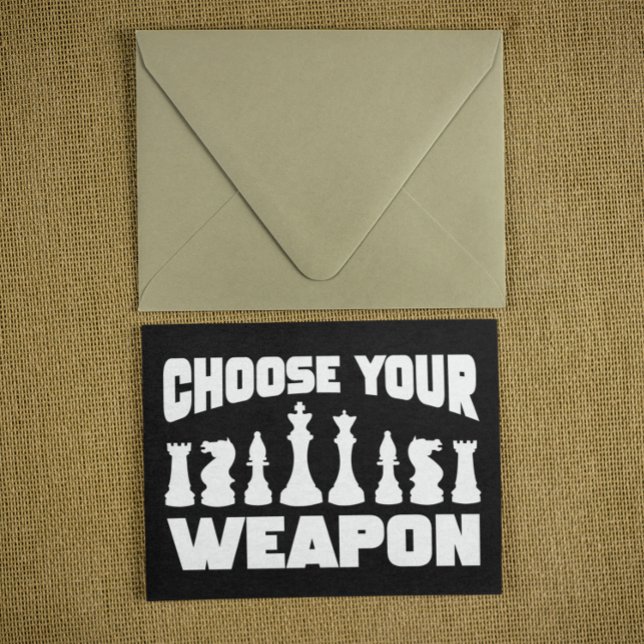 Cartão Postal Xadrez Escolha suas peças de xadrez de armas (chess choose your weapon)