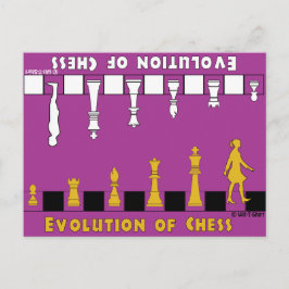 Cartão Postal Xadrez Evolution, Design de Xadrez De Placa Poste