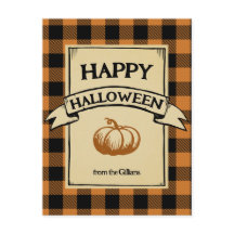 xadrez laranja feliz do halloween