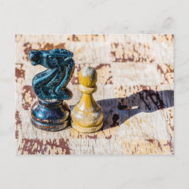 Cartão Postal Xadrez Pawn e Cavaleiro - Veteranos