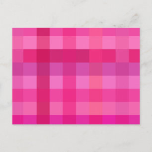 Cartão Postal Xadrez rosa e lavanda