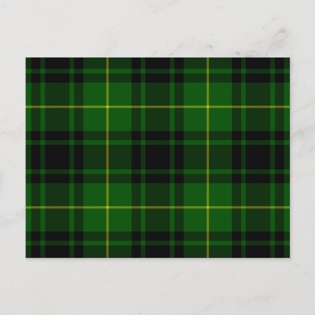 Cartão Postal Xadrez verde MacArthur tartan (Frente)