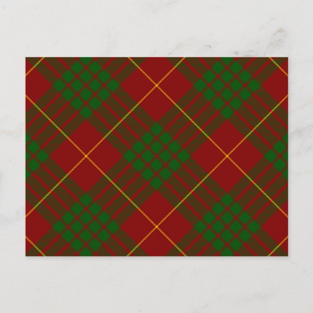 Cartão Postal Xadrez verde-tartan (Frente)