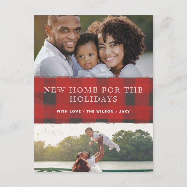 Cartão Postal Xadrez Vermelha Nova Página Inicial para Movimenta (Frente)