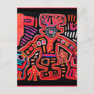 Cartão Postal Xamã Tribal Cuna com Ventoinhas