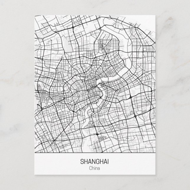Cartão Postal Xangai China minimalista (Frente)