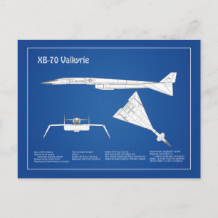 Cartão Postal XB-70 Valkyrie - Planos de avião Blueprint ABD