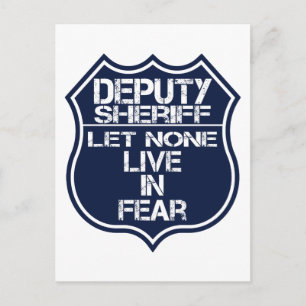 Cartão Postal Xerife Adjunto Que Ninguém Viva No Motto Do Medo