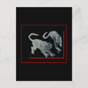 Cartão Postal Xian China 2002 Ghost Tigers Red Boarder jGibney