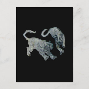 Cartão Postal Xian China 2002 Tigres Fantasmas Tran na Praça Neg