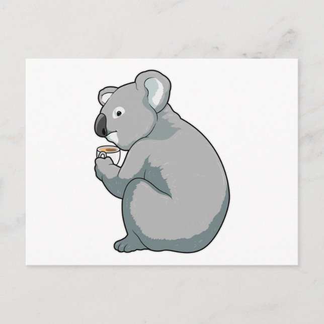Cartão Postal Xícara de Café Koala (Frente)