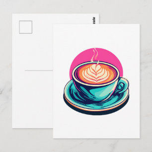 Cartão Postal Xícara de cappuccino