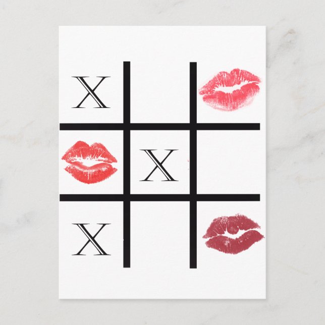 Cartão Postal XOXO abraços e beijos (Frente)