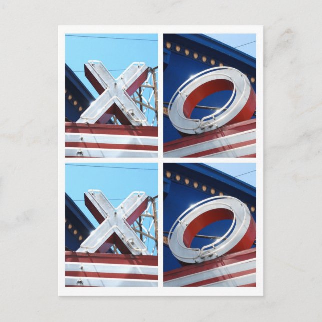 Cartão Postal XOXO - Cartão-postal Hip Hugs e Kisses (Frente)