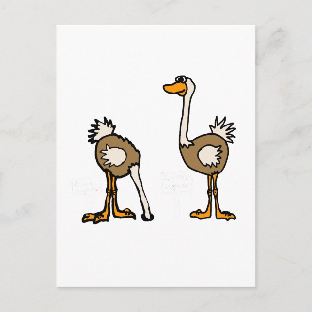 Cartão Postal XX- Avestruzes na areia (Frente)