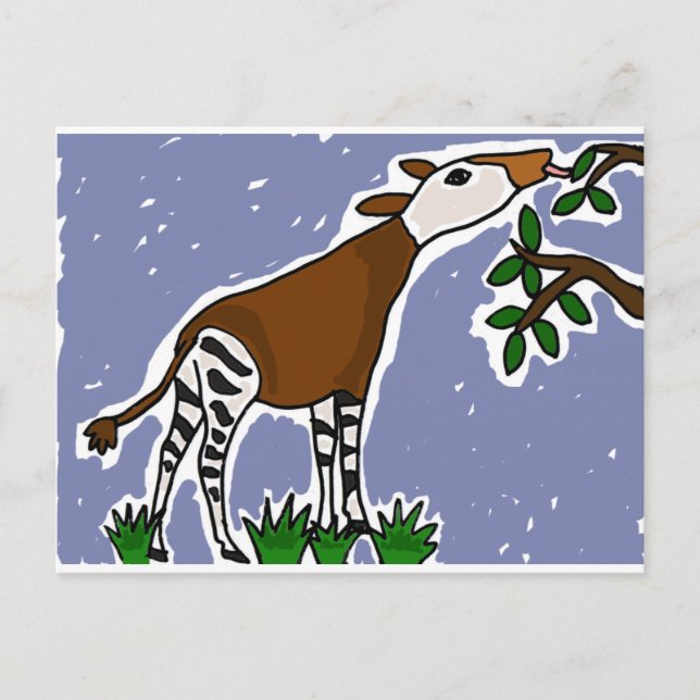 Cartão Postal XX- Cartoon de Arte de Okapi (Frente)