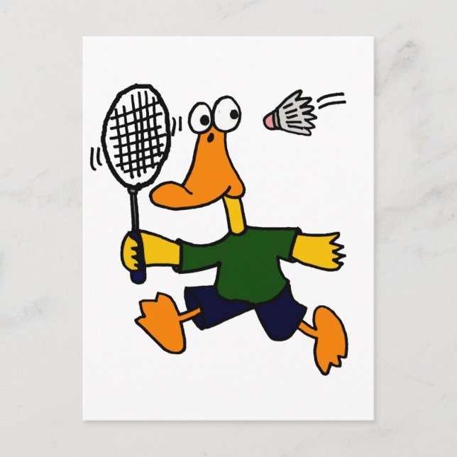 Cartão Postal XX- Cartoon de Badminton de Pato (Frente)