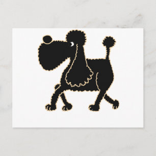 Cartão Postal XX - Design de Poodle Preto-Corte