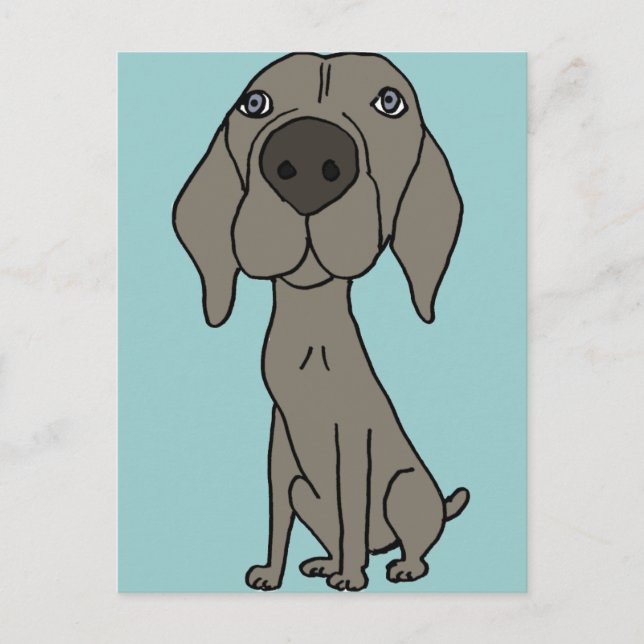 Cartão Postal XX - Design de Weimaraner Cute (Frente)