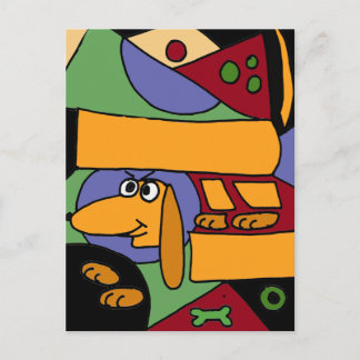 Cartão Postal XX - Engraçado Abstrato Art Dachshund