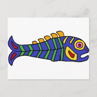 Cartão Postal XX - Estilo Artístico Mexicano Peixe Art