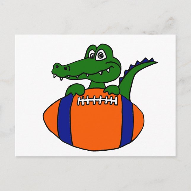 Cartão Postal XX- Fantástico Gator em um Cartoon de Futebol (Frente)