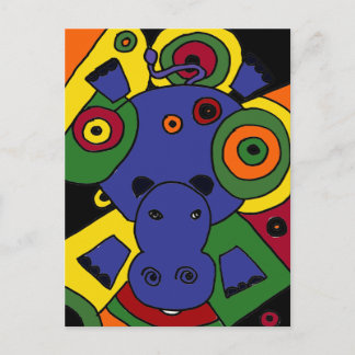 Cartão Postal XX- Hippo Abstrato Art