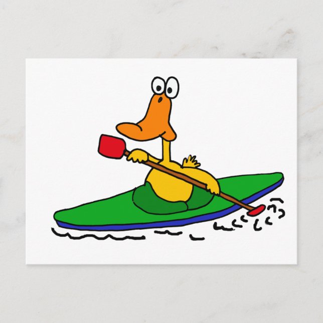 Cartão Postal XX - Pato de Kayaking Engraçado (Frente)